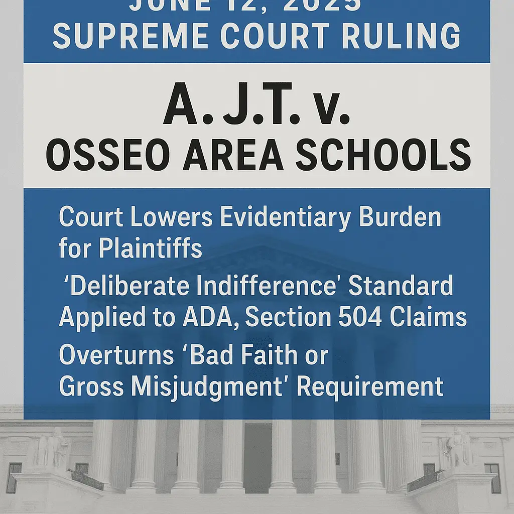 Illustration of the U.S. Supreme Court building under a clear sky, symbolizing equal access to justice for students with disabilities.